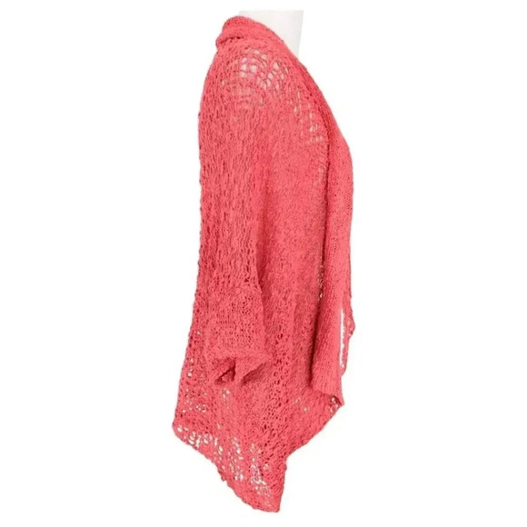 NOMADIC TRADERS Coral Crochet Cardigan One Size Open Front Summer Topper Sweater - Picture 5 of 7